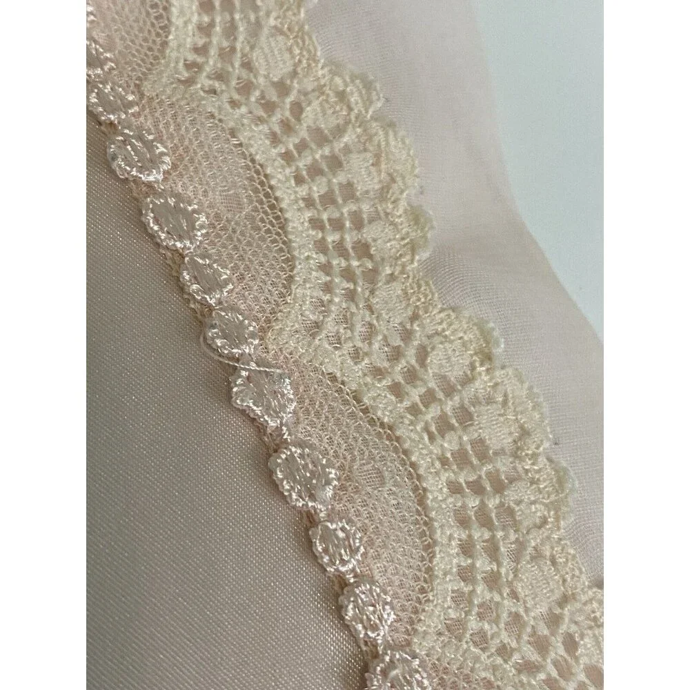 Vintage‎ Morgan Taylor Intimates Robe Pink Women's Size Large Lace Exc Condition